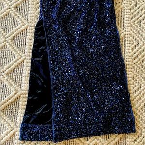 Laurence Kazar sequence one shoulder dress and open cross cross back